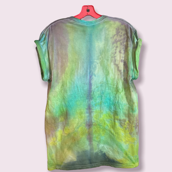 Distinctive Pink Football Tie Dye T Shirt Crew Neck Short Sleeve Size M - Picture 2 of 2